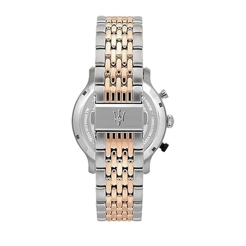 Maserati Legend Chronograph Ivory Dial Two‑Tone Silver And Rose‑Gold Bracelet Mens Watch With Date and Stopwatch - R8873638002 - Image 3